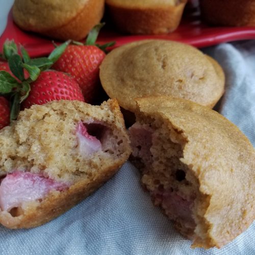 Whole Wheat Strawberry Buttermilk Muffins