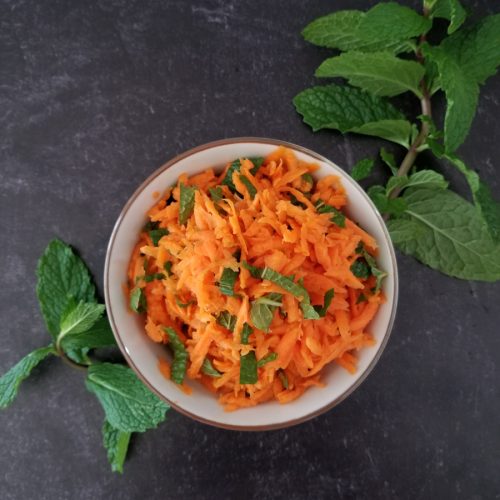 Carrot Mint Salad with Honey Lime Dressing