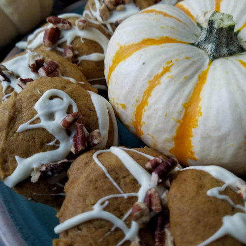 Pumpkin Cookies with White Chocolate and Pecans