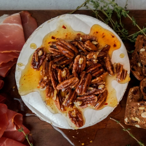 Baked Brie with Hot Honey and Pecans