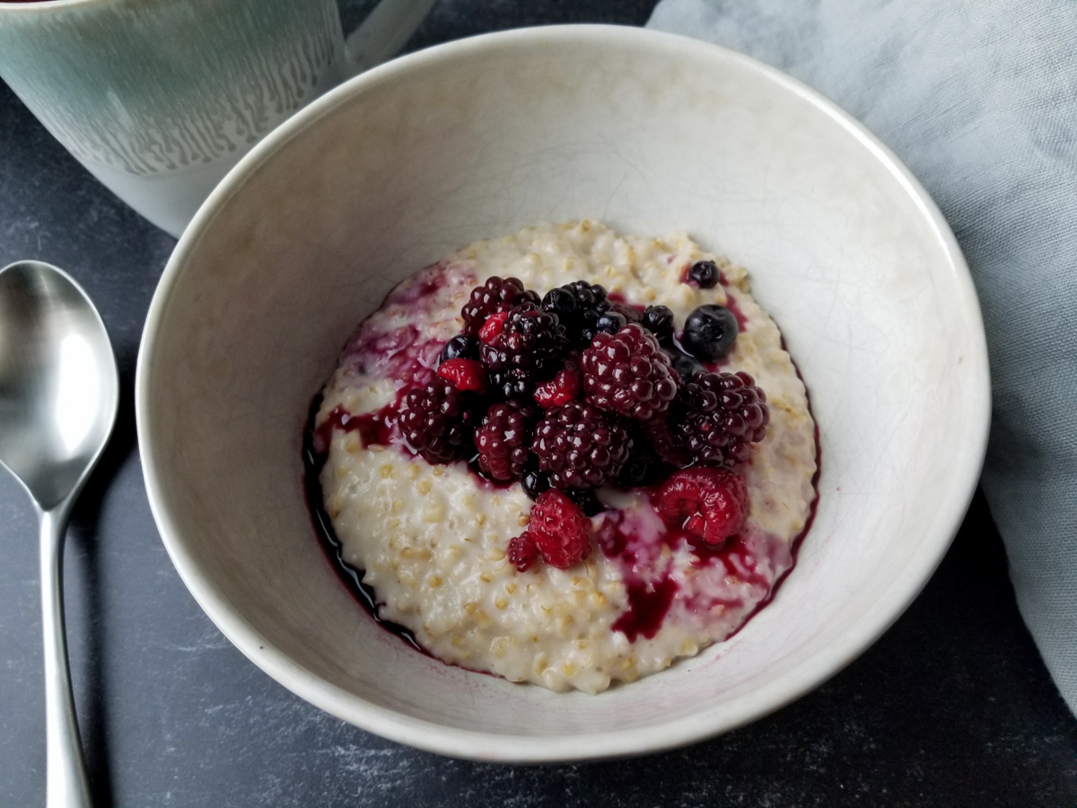 Creamy Steel-cut Oat and Goat Milk Porridge