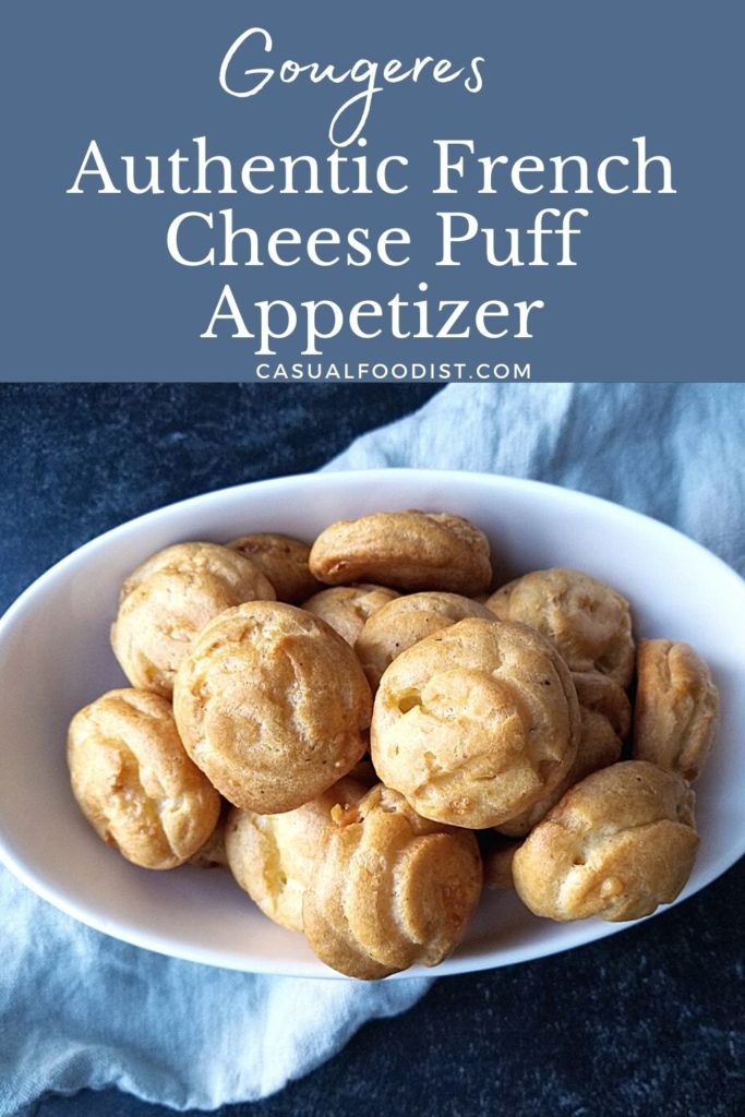 Gougeres - Authentic French Cheese Puff Appetizer Pinterest Image