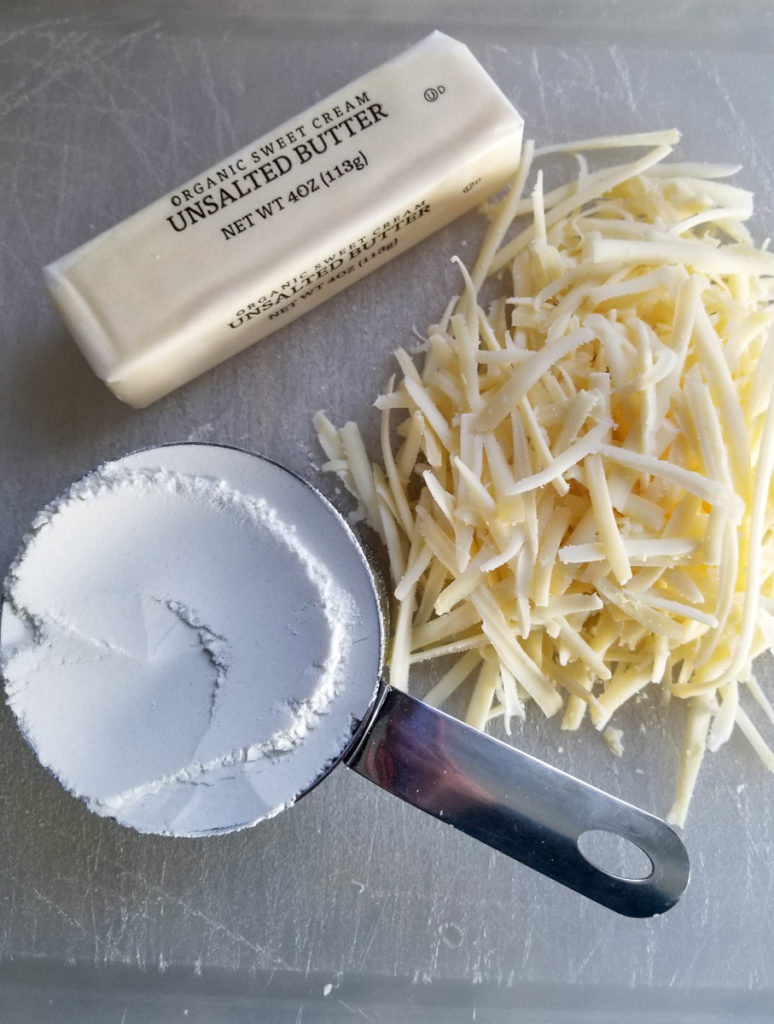 Gougeres - Ingredients on cutting board