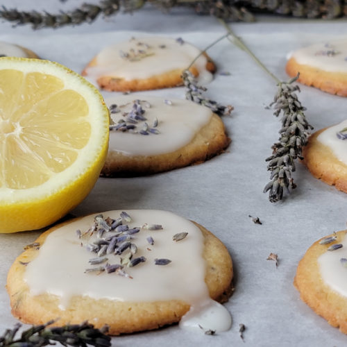 Lemon lavender sable cookies