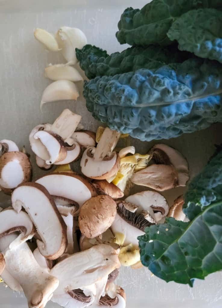 Sauteed Kale and Mushrooms - ingredients