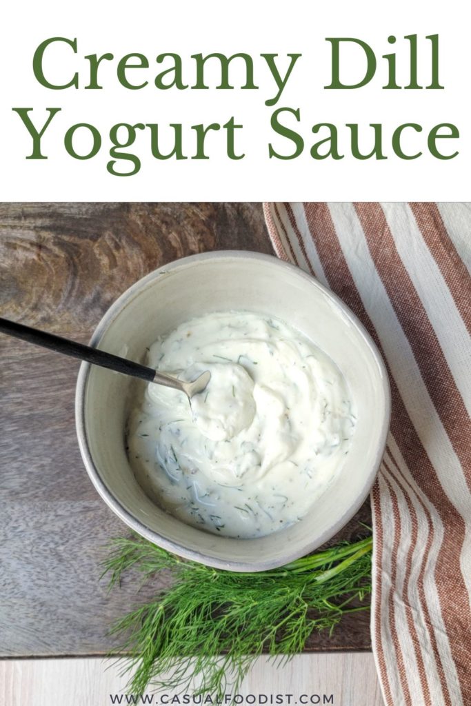 Creamy Dill Yogurt Sauce Pinterest Image