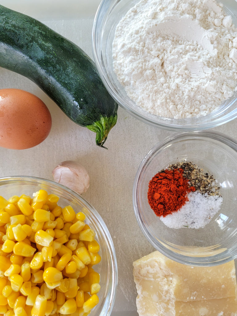 Zucchini Corn Fritters - ingredients