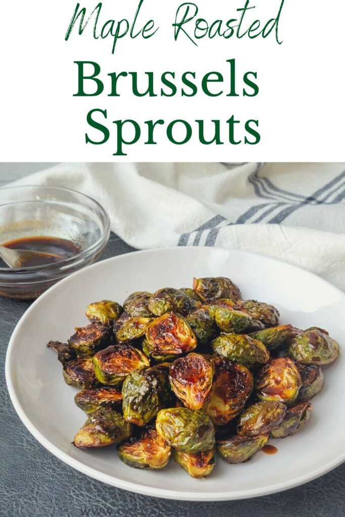 Balsamic Maple Roasted Brussels Sprouts Pinterest Image