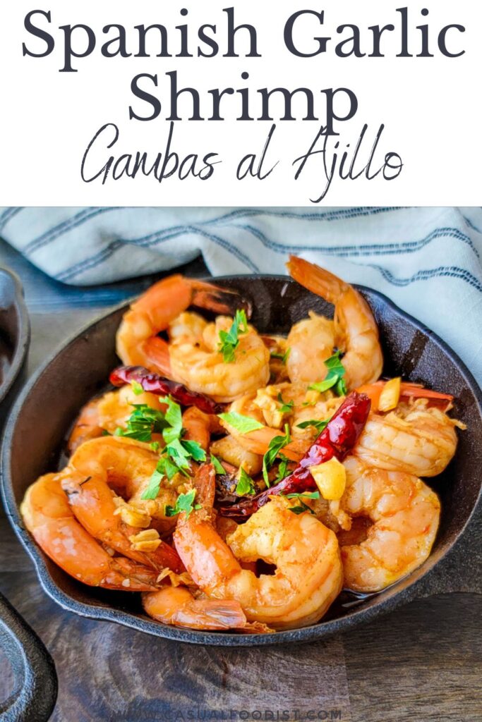 Spanish Garlic Shrimp ( Gambas al Ajillo) Pinterest Image