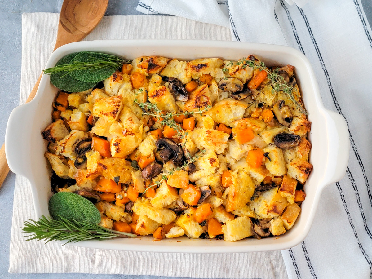 Butternut Squash, Olive and Cranberry Stuffing