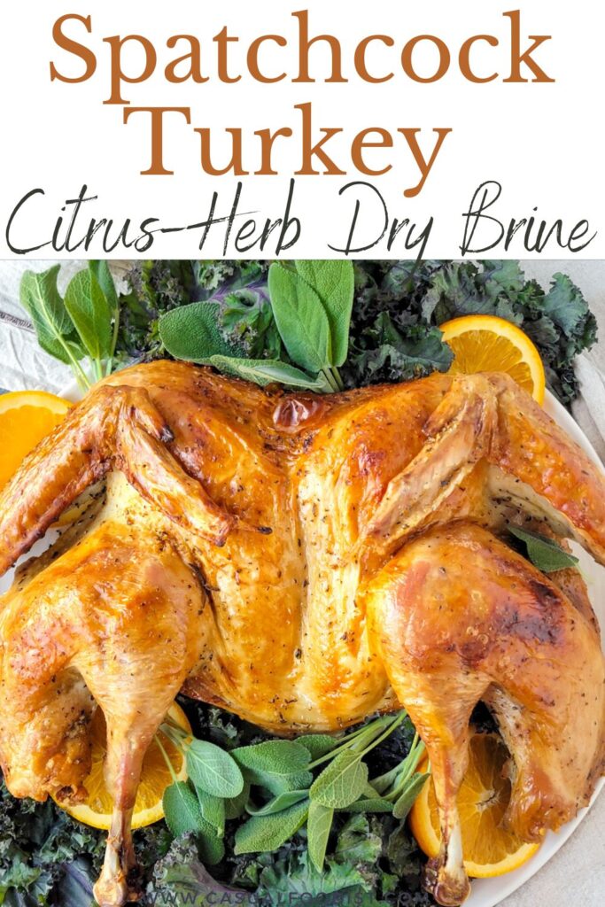 Spatchcock Turkey with Citrus-Herb Dry Brine Pinterest Image
