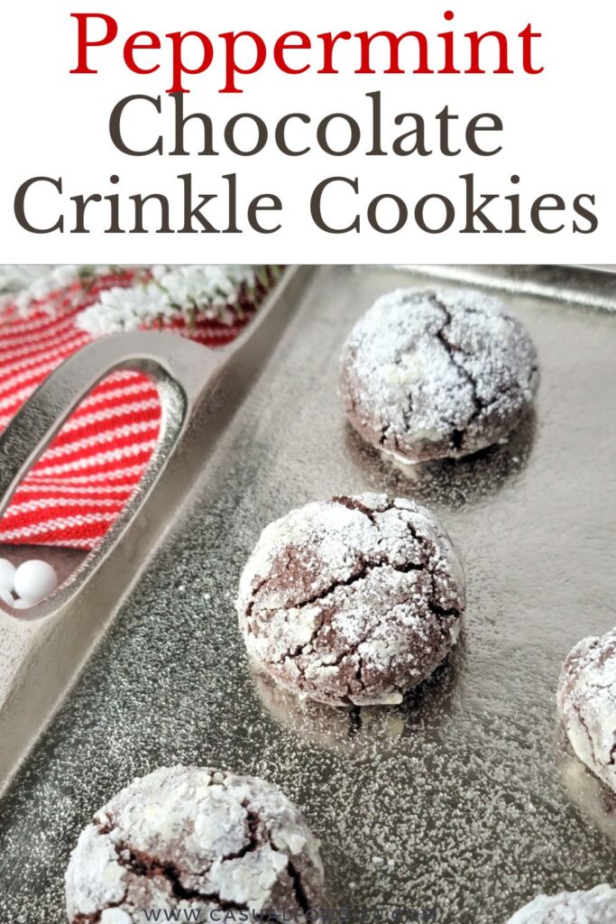 Peppermint Chocolate Crinkle Cookies Pinterest Image