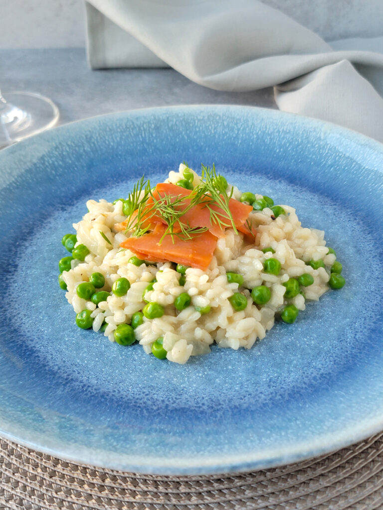 Risotto with Smoked Salmon and Peas
