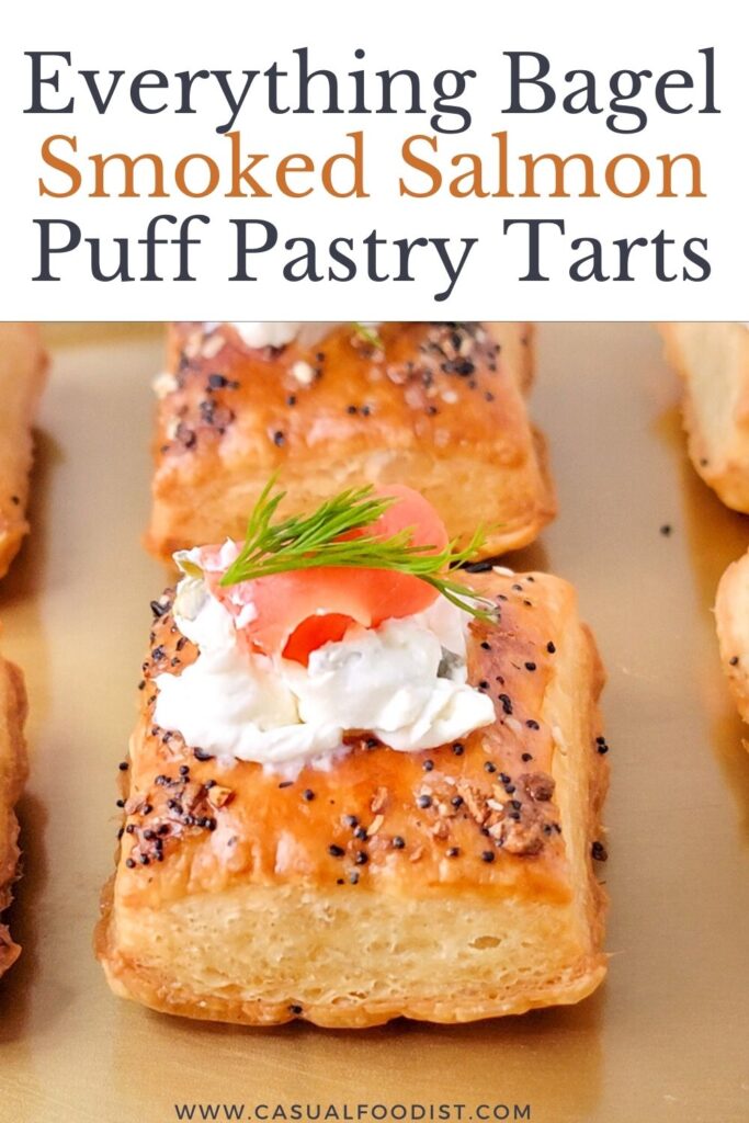 Everything Bagel Smoked Salmon Puff Pastry Tarts Pinterest Image