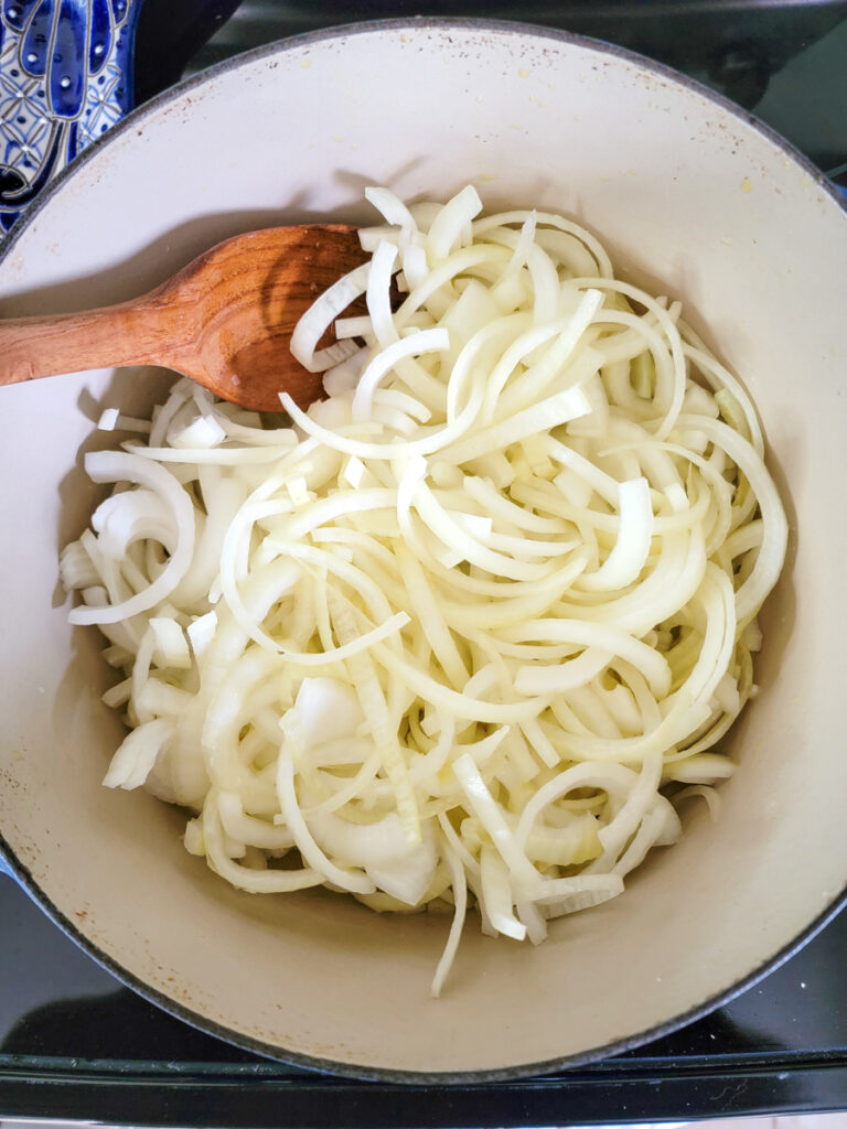 One Pot French Onion Pasta - preparation