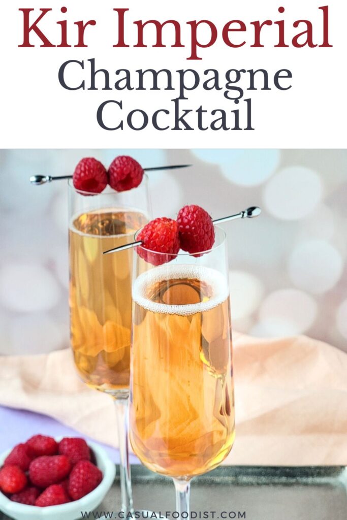 Kir Imperial Champagne Cocktail Pinterest Image
