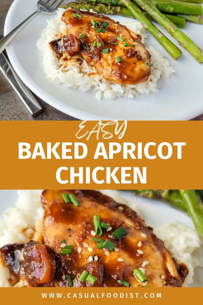 Easy Baked Apricot Chicken Pinterest Image