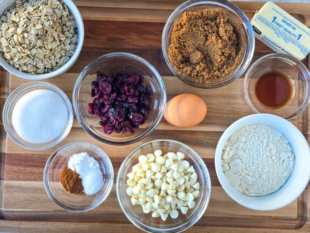 Cranberry White Chocolate Oatmeal Cookies - Ingredients