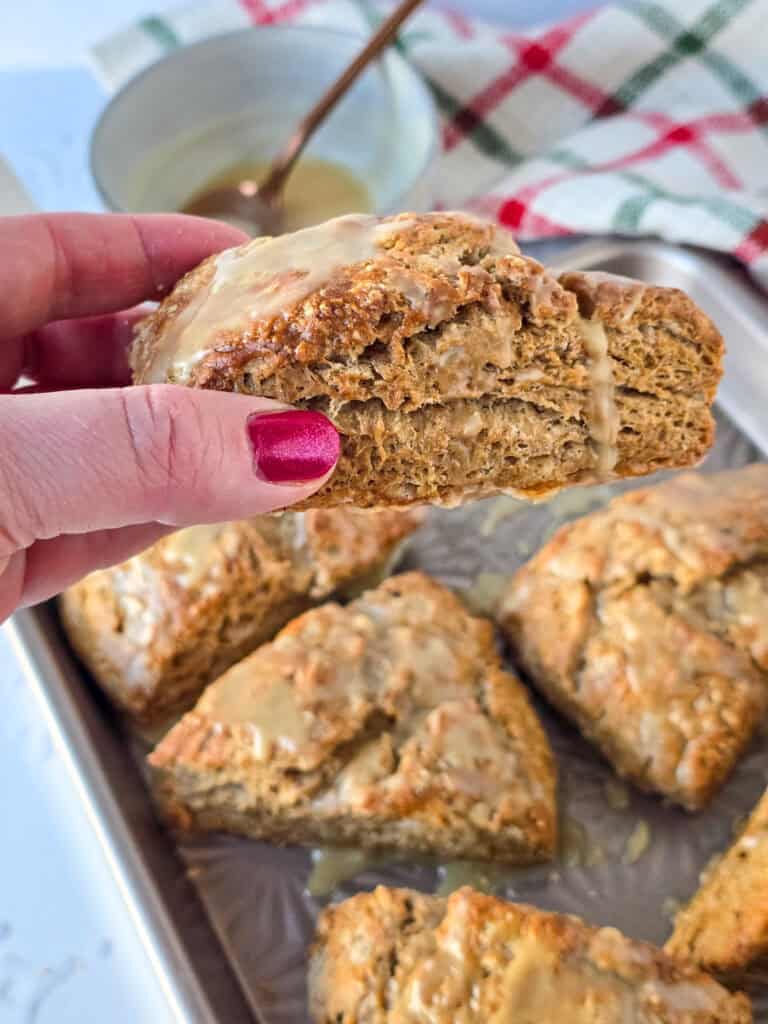 Gingerbread Scones with Maple Glaze