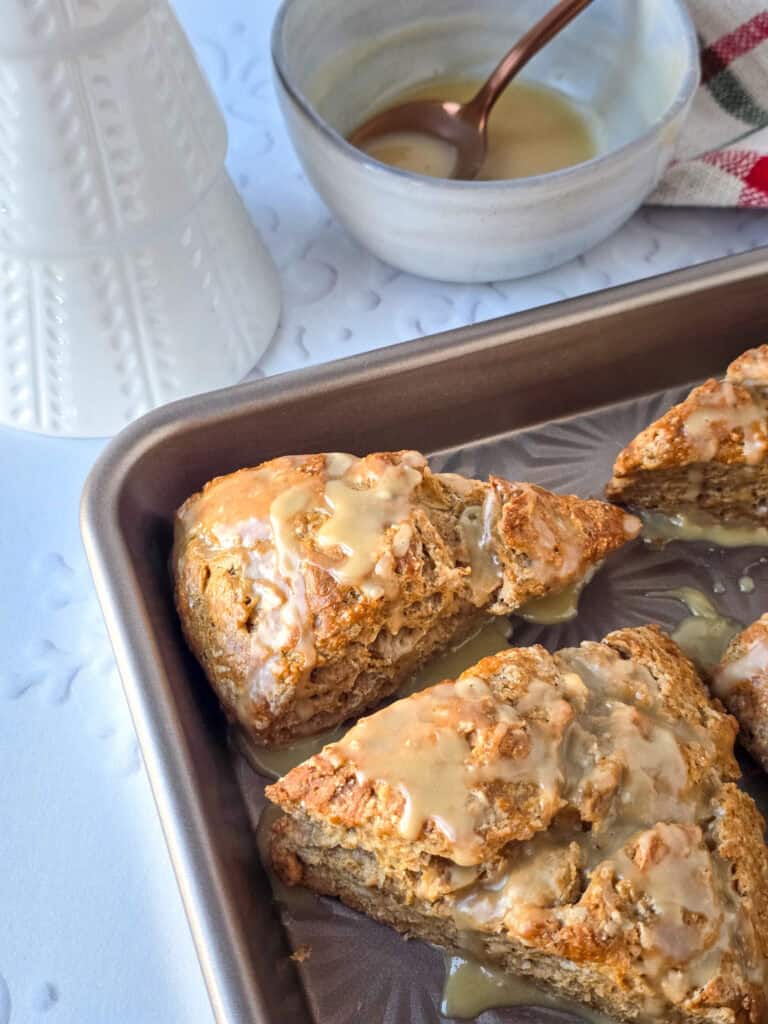 Gingerbread Scones with Maple Glaze