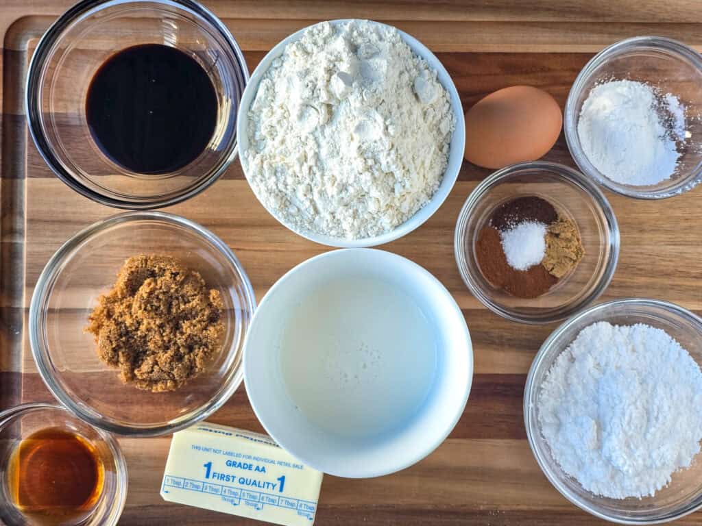 Gingerbread Scones with Maple Glaze - ingredients