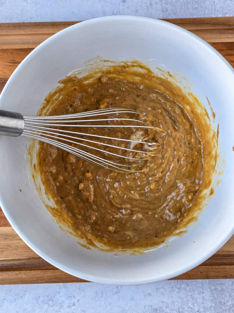 Peanut Butter Banana Bread preparation