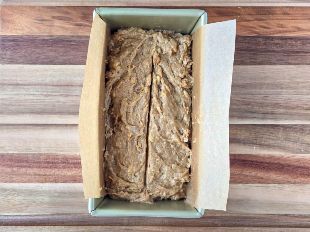 Peanut Butter Banana Bread preparation