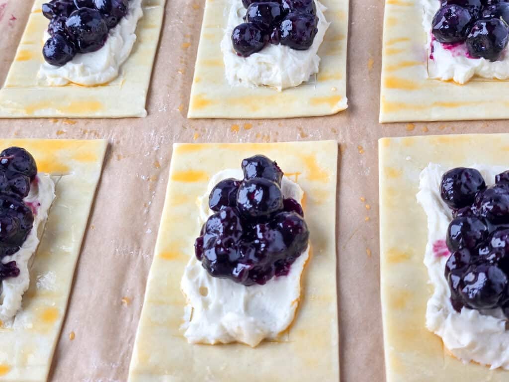 Blueberry Cream Cheese Danish preparation