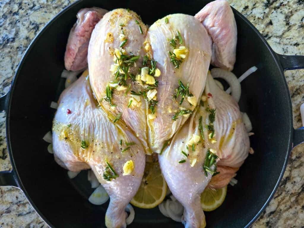 Lemon Roasted Chicken preparation