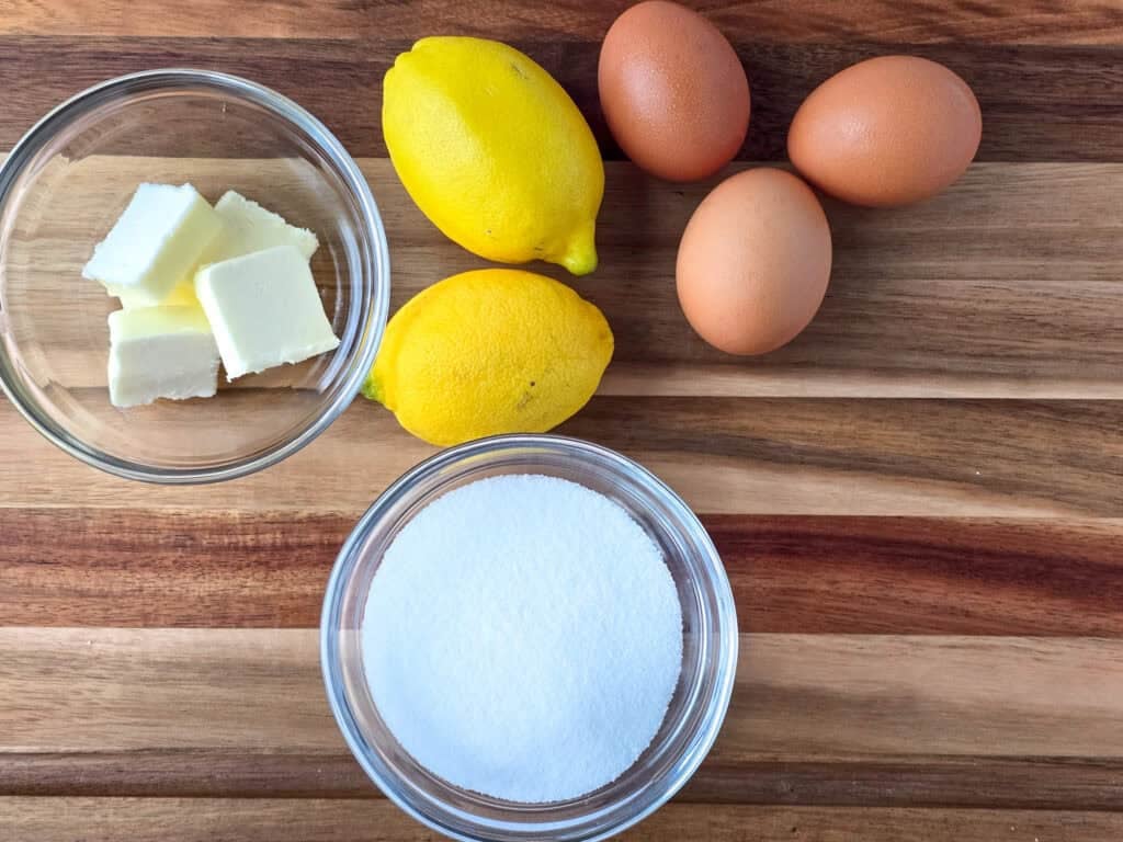 Homemade Lemon Curd Ingredients
