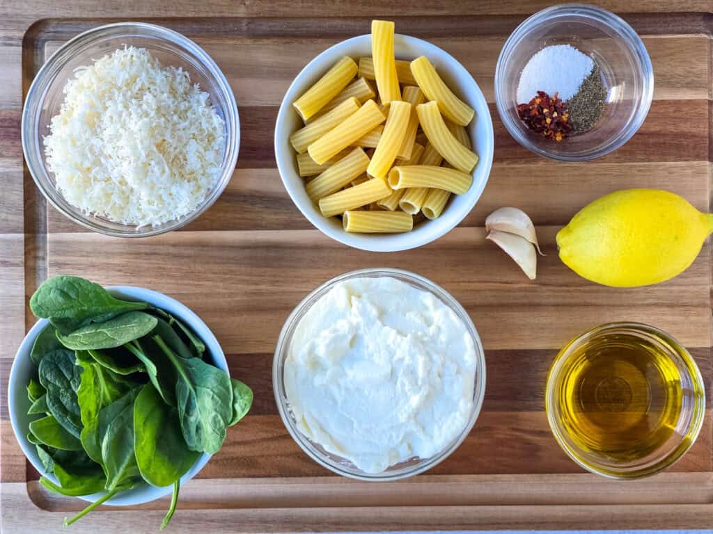 Lemon RIcotta Pasta Ingredients