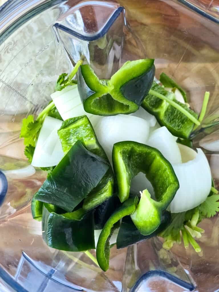 Mexican Green Rice (Arroz Verde) preparation