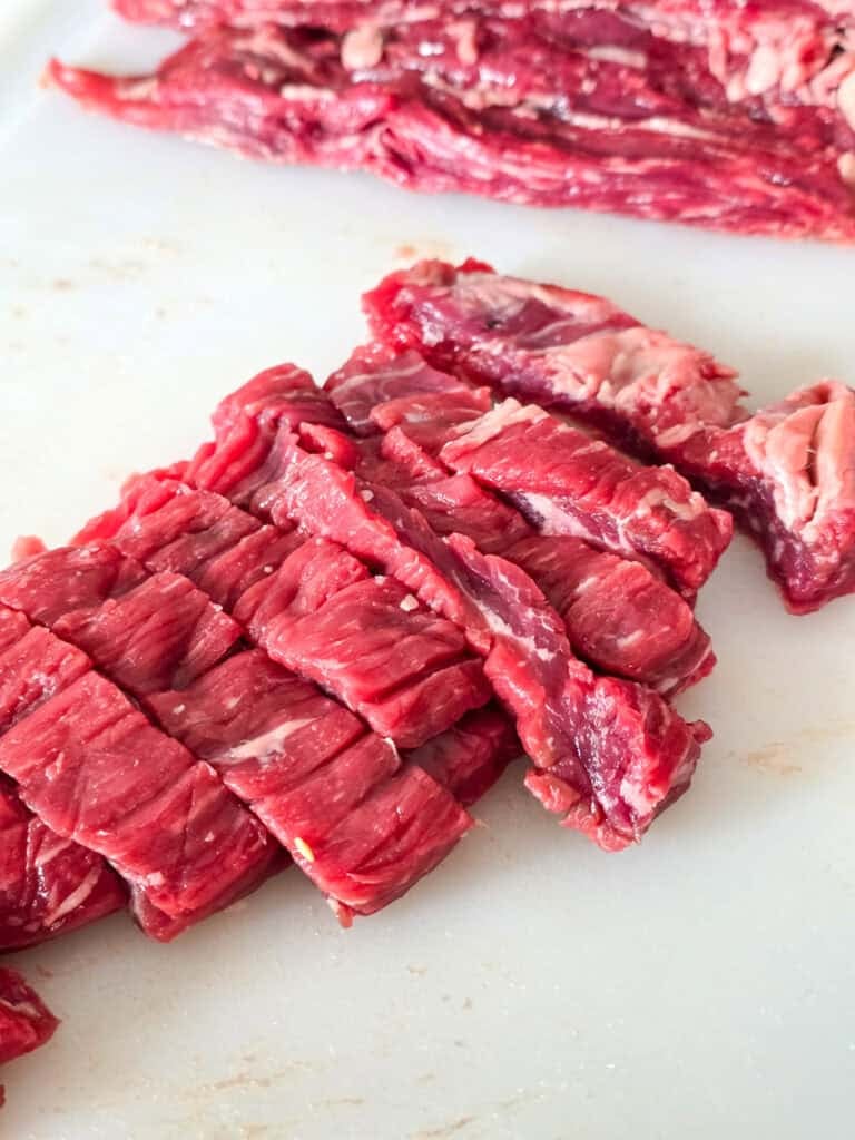 Sheet Pan Steak Fajitas preparation