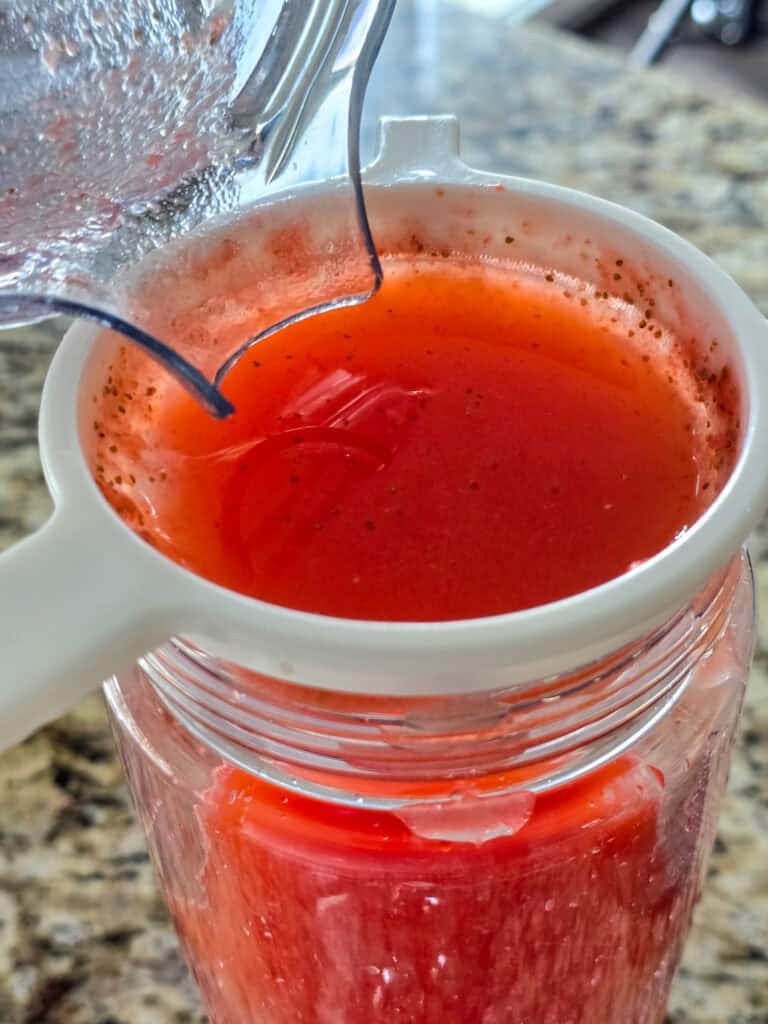 Strawberry Agua Fresca preparation