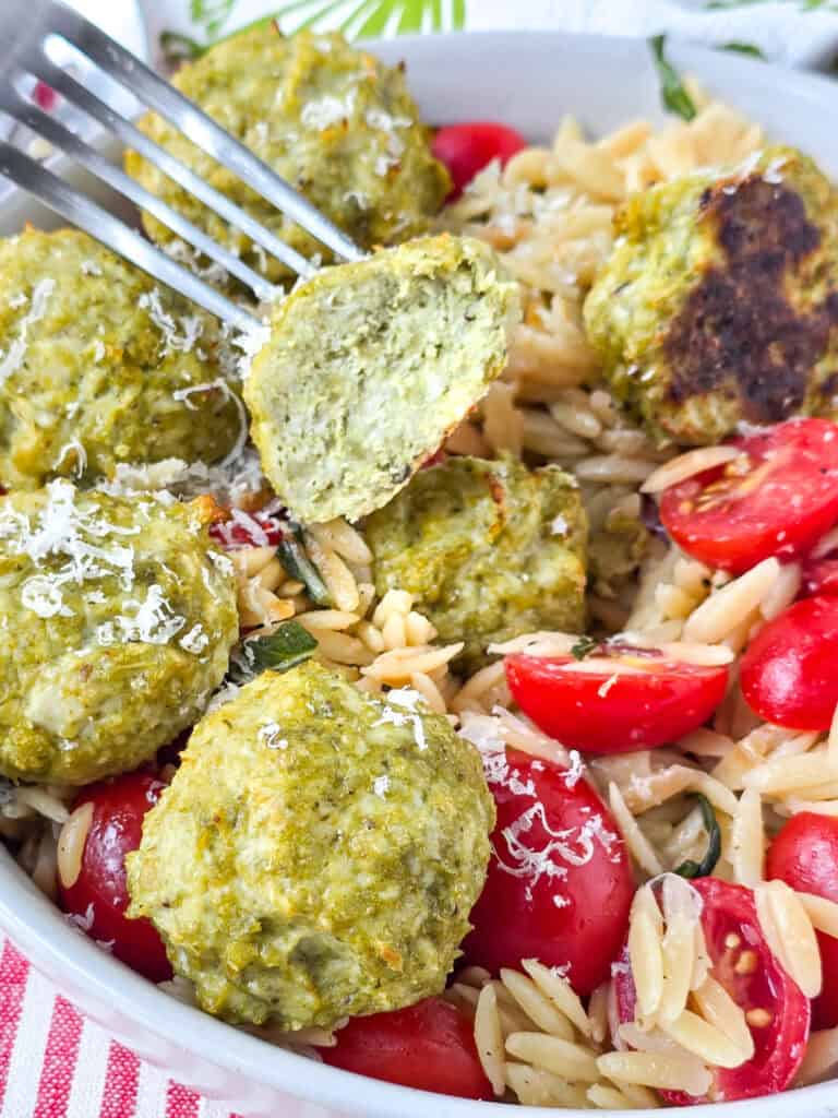 Pesto Chicken Meatballs