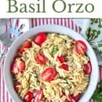 Tomato Basil Orzo Pinterest Image