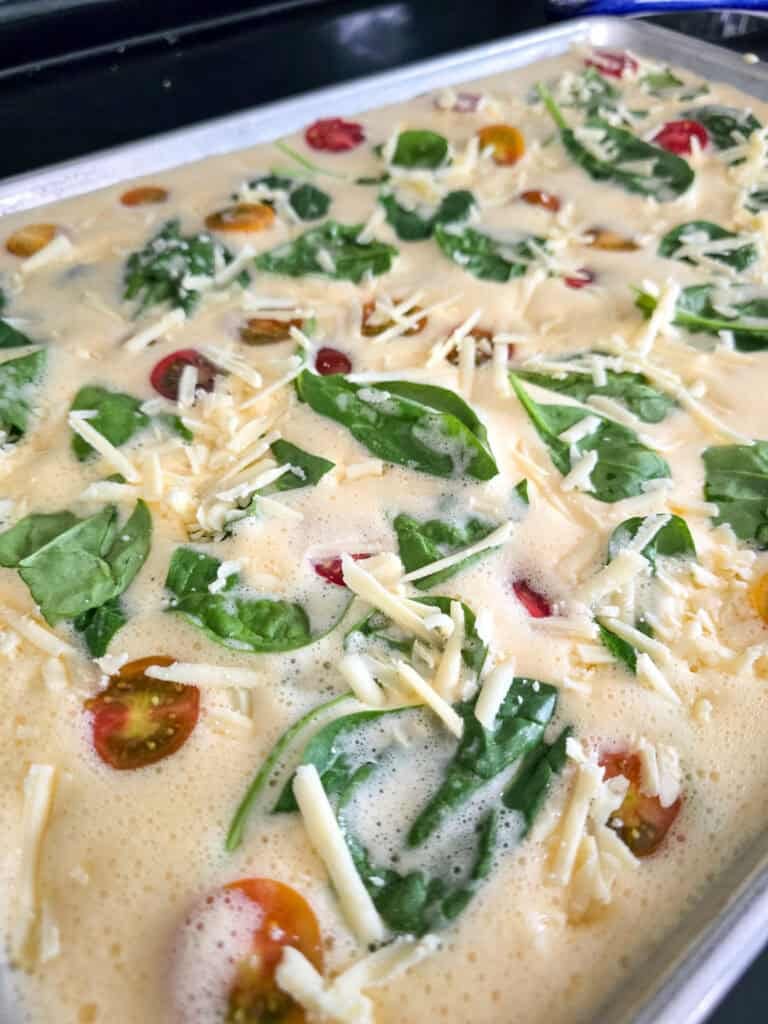 Sheet Pan Eggs preparation
