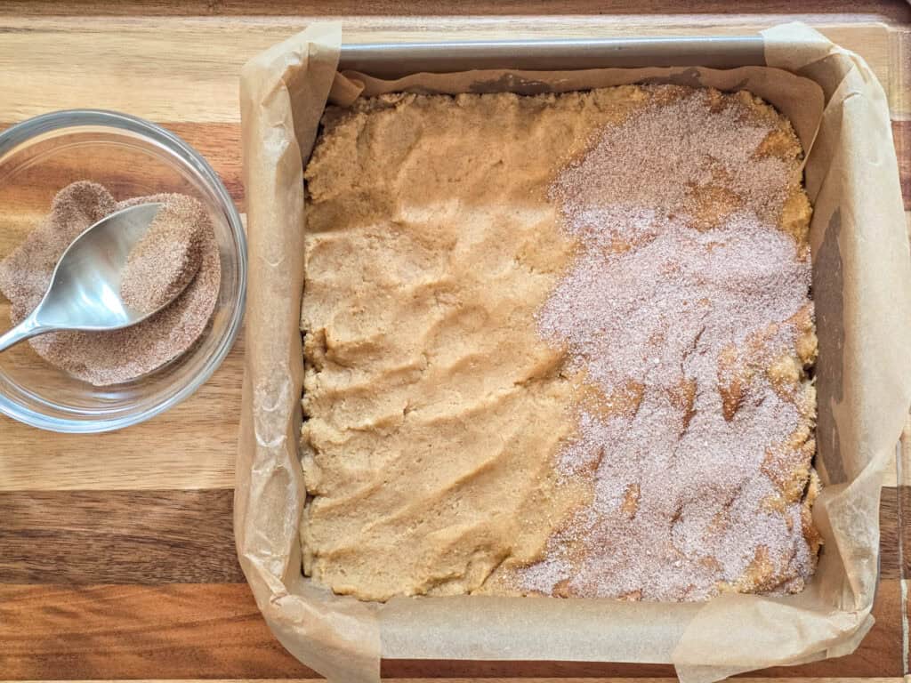 Snickerdoodle Cookie Bars preparation
