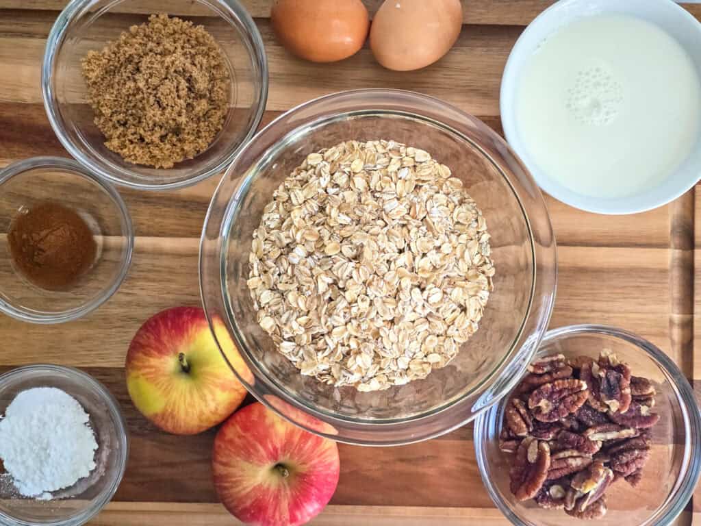 Apple Cinnamon Baked Oatmeal Ingredients