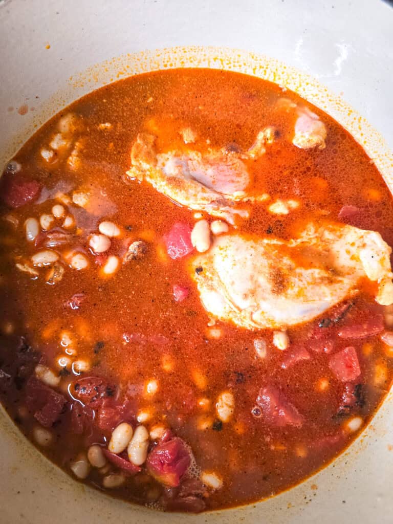 Buffalo Chicken Chili preparation