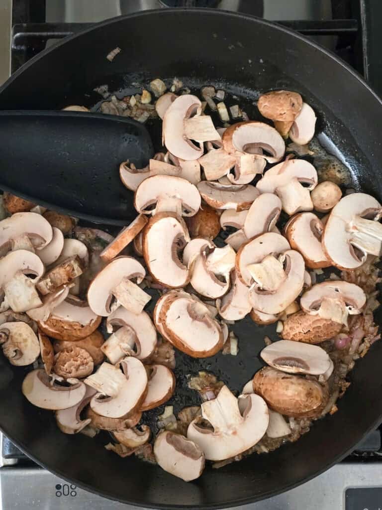 Green Bean Casserole with Crispy Shallots preparation