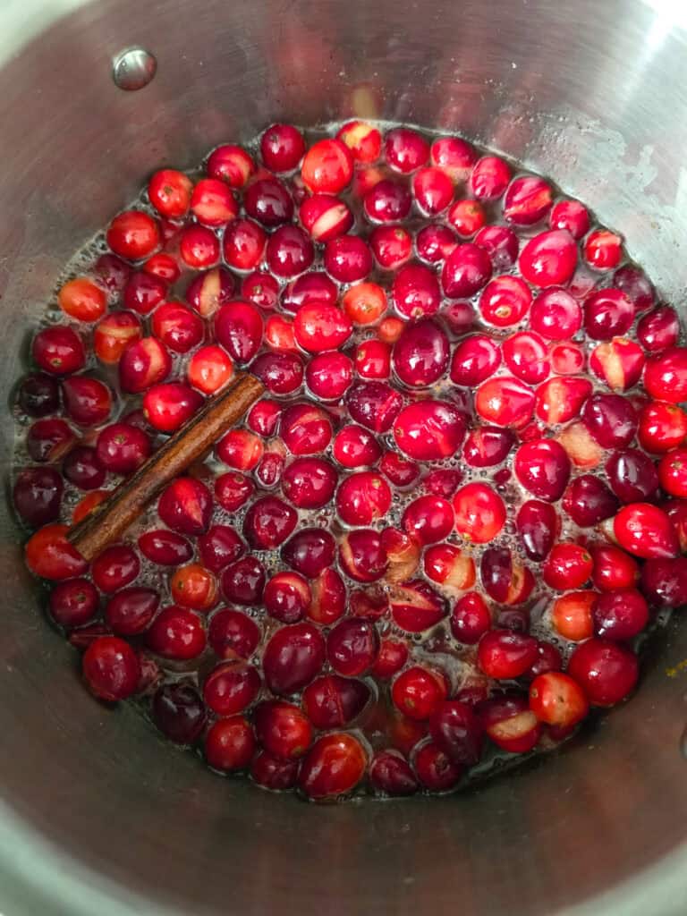 Cranberry Orange Sauce preparation