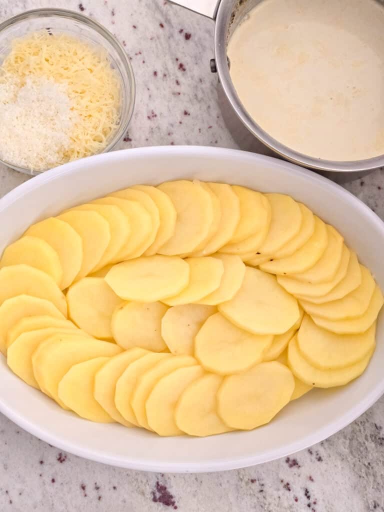 Scalloped Potatoes with Gruyere preparation