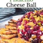 Cranberry Pistachio Cheese Ball Pinterest Image